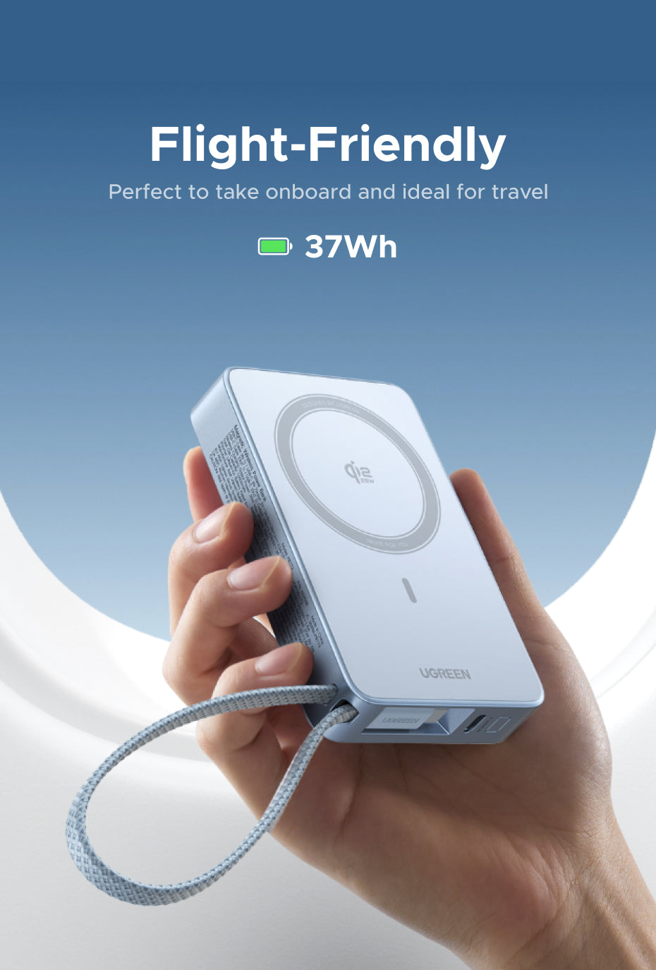 [3C Certified] UGREEN Qi2 25W MagFlow Magnetic Wireless Power Bank 10000mAh 30W PD Fast Charge with Built-in USB-C Cable, MagSafe Compatible for iPhone 16 15 14 Pro Max, Samsung S25 S24 Ultra