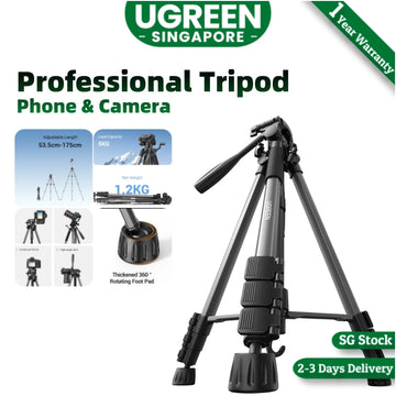 UGREEN Professional Tripod for Phone & Camera,360 Degree Portable Tripod Floor Stand Selfie Photography Record Video Livestream Adjustable height