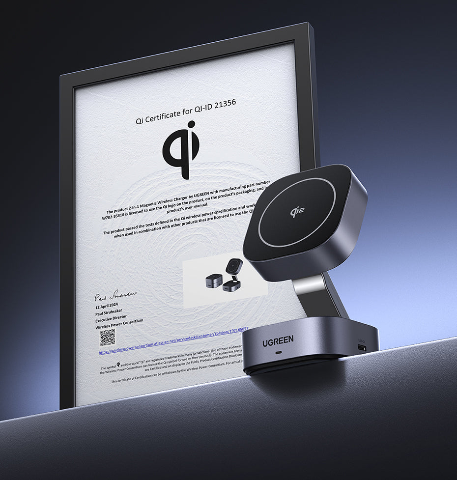 UGREEN 2-IN-1 25W MagFlow Wireless Charger for iPhone 16 15 Pro Max iPhone 16 15 Plus AirPods Pro/Max Xiaomi Samsung S25 S24 Ultra Samsung Earphone Huawei