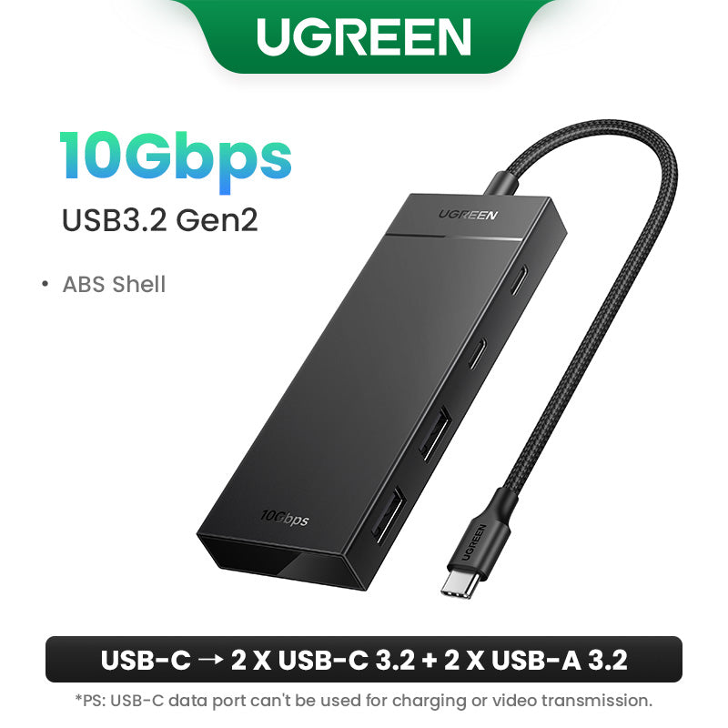 UGREEN USB C HUB 10Gbps Type-C 3.2 Gen2 USB Splitter USB C USB A Hub 4 USB Port 3.2 for MacBook Pro Air Type C Multiport Adapter