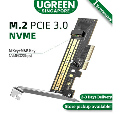 Ugreen PCIE to M2 Adapter NVMe M.2 PCI Express Adapter 32Gbps PCI-E Card x4/8/16 M&B Key SSD Computer Expansion Card