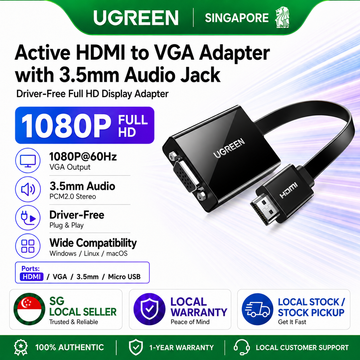 UGREEN 40248 HDMI to VGA with Audio Converter