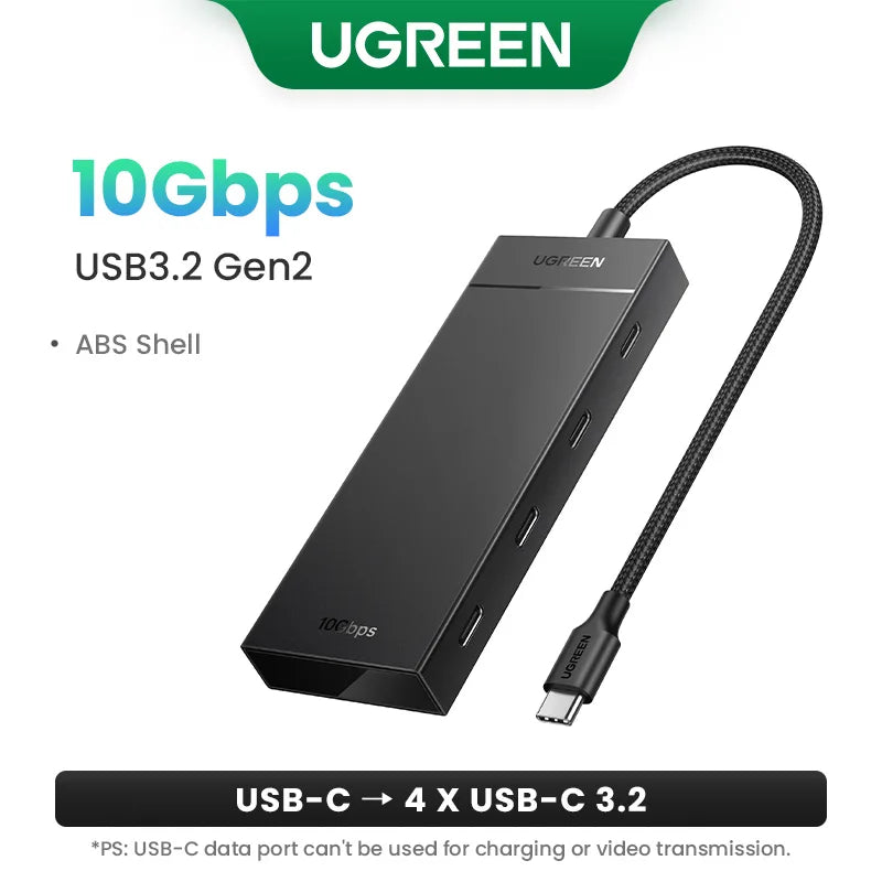 UGREEN USB C HUB 10Gbps Type-C 3.2 Gen2 USB Splitter USB C USB A Hub 4 USB Port 3.2 for MacBook Pro Air Type C Multiport Adapter