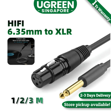 UGREEN 6.35mm to XLR Microphone Audio HiFi Cable XLR Female to 6.35mm Jack Aux Mic Cord for microphones,amplifiers,mixers