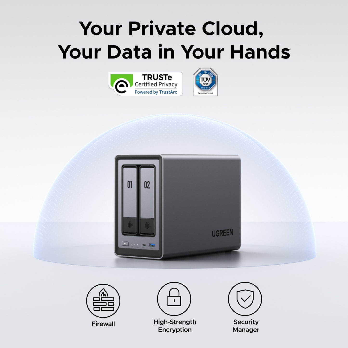 UGREEN NASync DXP2800 2-Bay Desktop NAS, Intel N100 Quad-core CPU, 8GB DDR5 RAM, 2.5GbE, 2 * M.2 NVMe Slots, 4K HDMI, Network Attached Storage (Diskless)