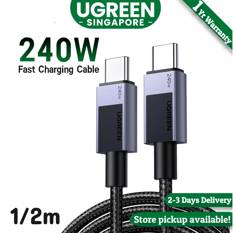 UGREEN 240W USB C Cable Fast Charging, Type C Power Delivery Cord, USB2.0 480Mbps for iPhone 16 Pro Max/15, MacBook Pro, iPad Pro, Dell XPS, Chromebook, Pixel 9/8, Galaxy S24/S23, Switch