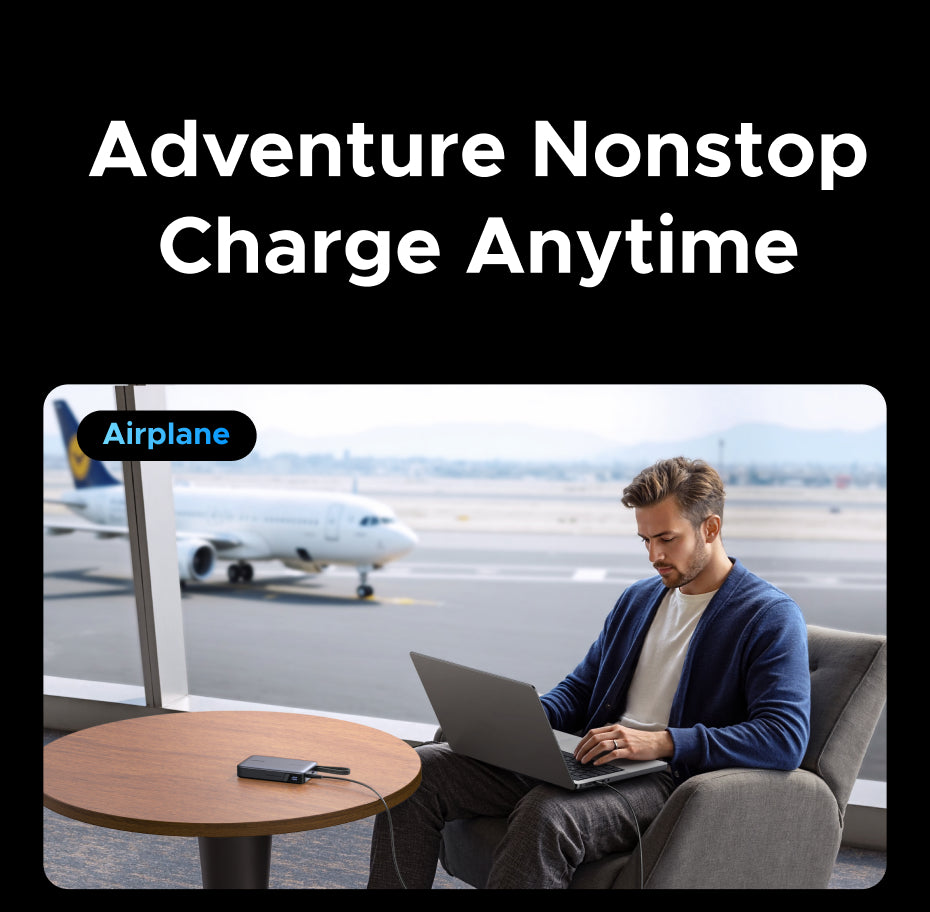 （3C Certification）UGREEN 85166B 20000mAh 67W Fast Charging Power Bank – 3C Certified with Built-in USB-C Cable