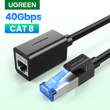 UGREEN Ethernet Extender Cable Cat 8 Extension Network Cable 40Gbps 2000MHz RJ45 Network Patch Cord Double Shielding Male to Female Connector Compatible for Router PC Laptop Modem