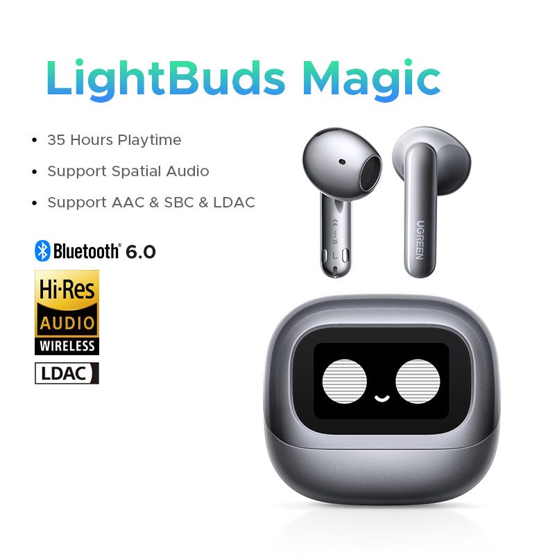 UGREEN LightBuds Magic Earphone Bluetooth 6.0 ANC ENC Active Noise Cancellation