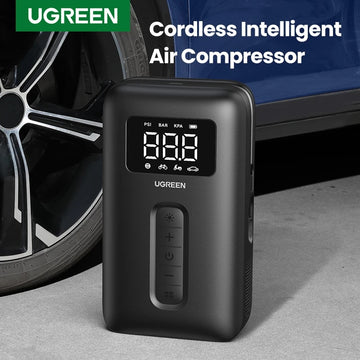 UGREEN Tire Inflator Portable Air Compressor 150PSI Air Pump with Battery LED Light Cordless Tire pump for Cars Bikes Motorcycle Balls