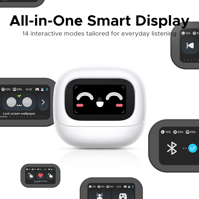 Ugreen lightbuds magic | bele | bluetooth 6. 0 ldac | pametni zaslon | anc in enc | brezžične slušalke 3 Ugreen lightbuds magic pametni zaslon z interaktivnimi načini