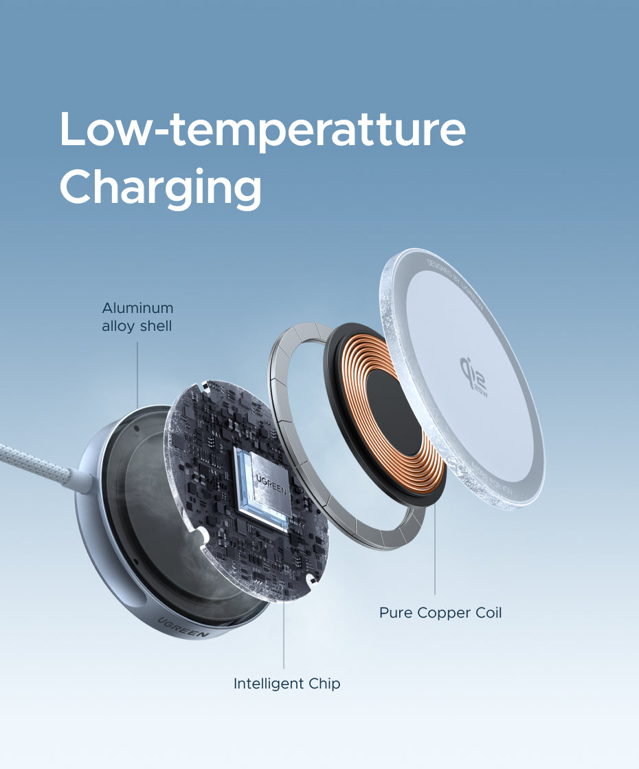 UGREEN Qi2 25W Magflow Magnetic Wireless Charger 25W for iPhone 17 Pro Max iPhone 17 Pro iPhone 17 Air iPhone 17 16 Google Pixel Qi2.2 Version