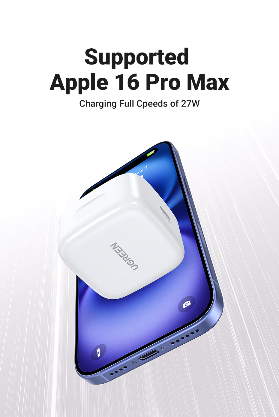 UGREEN PD 30W USB C Wall Charger - PD Fast Charger Type-C Power Adapter Compatible for iPhone 16 15 Pro Max iPhone 16 15 Plus, Samsung Galaxy S25 S24 Ultra, iPad Mini/Pro, Huawei Fast QC 4.0 Pixel 7 Airpods