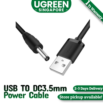 UGREEN 1M USB to DC 3.5mm Power Cable USB A Male to 3.5 Jack Connector 5V Power Supply Charger Adapter for HUB USB Fan Power Cable-1M