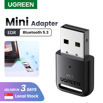 UGREEN Bluetooth Adapter, USB Bluetooth 5.3 Adapter for PC, Wireless Bluetooth Dongle, Plug and Play for Windows 11/10/8.1 Headphone Mouse Keyboard Printer Speaker Xbox PS5 Game Controllers