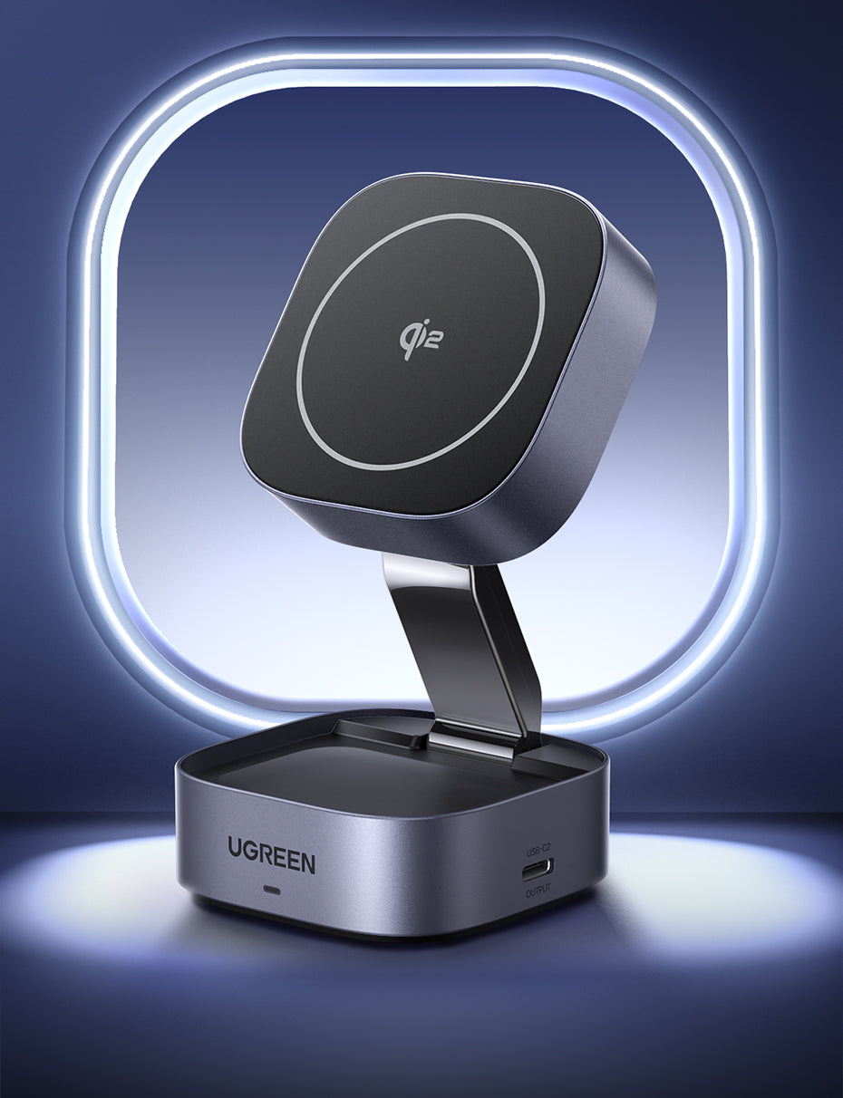 UGREEN 2-IN-1 25W MagFlow Wireless Charger for iPhone 16 15 Pro Max iPhone 16 15 Plus AirPods Pro/Max Xiaomi Samsung S25 S24 Ultra Samsung Earphone Huawei