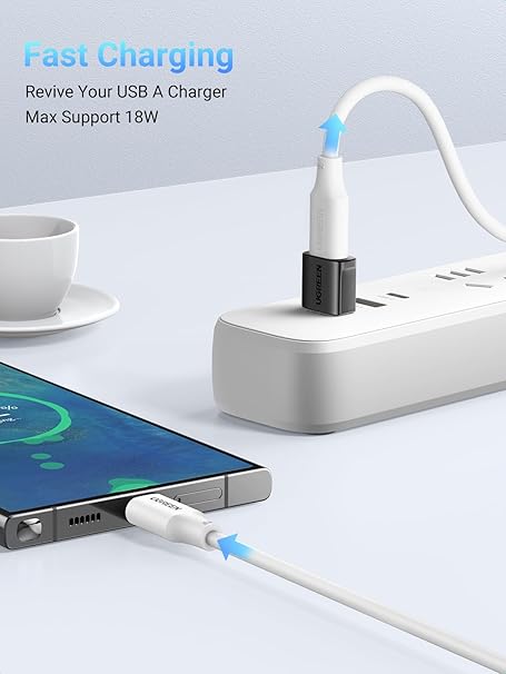 UGREEN 10Gbps USB to USB C Adapter 2 Pack, Type C Female to Type A Male Adaptor USB 3.0 Fast Charge and Sync Converter Compatible with iPhone 14 Pro Max, Galaxy S24, Pixel 9, MacBook Air, iPad