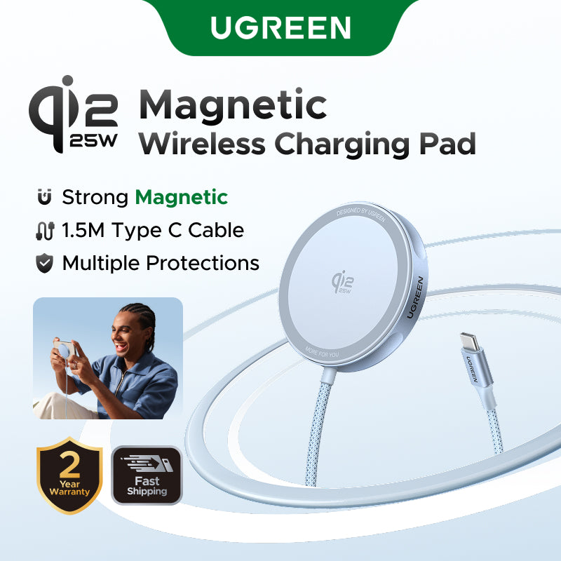 UGREEN Qi2 25W Magflow Magnetic Wireless Charger 25W for iPhone 17 Pro Max iPhone 17 Pro iPhone 17 Air iPhone 17 16 Google Pixel Qi2.2 Version