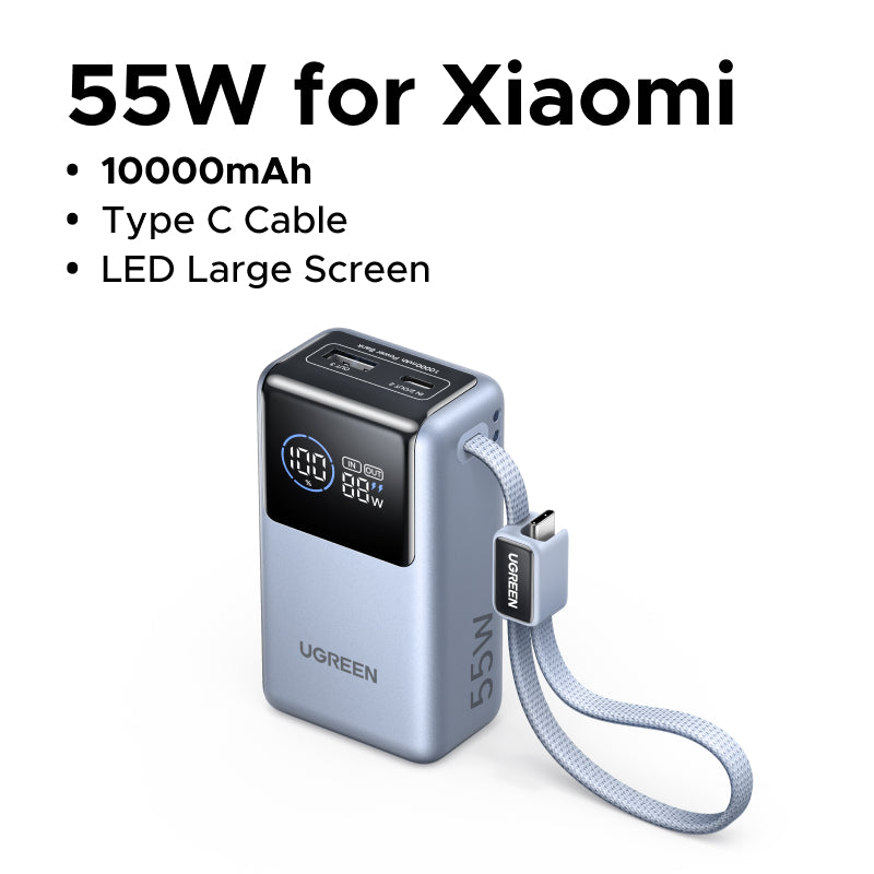 UGREEN 55W Fast Charging Power Bank 10000mAh | PD PPS QC | Xiaomi 55W & Samsung 45W | Digital Display