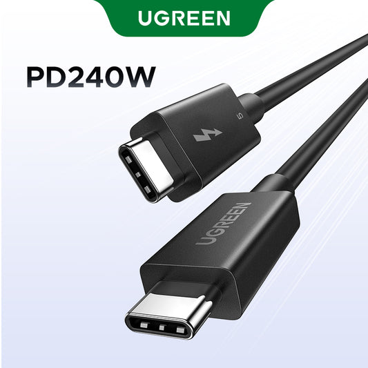 UGREEN 240W 80Gbps Thunderbolt 5 Cable Fast Charging, Intel Certified USB C Cable, 16K 8K60Hz Compatible with Thunderbolt 4, USB4, iPhone 16 Pro Max, MacBook Pro, Dell XPS, Hub, 1M