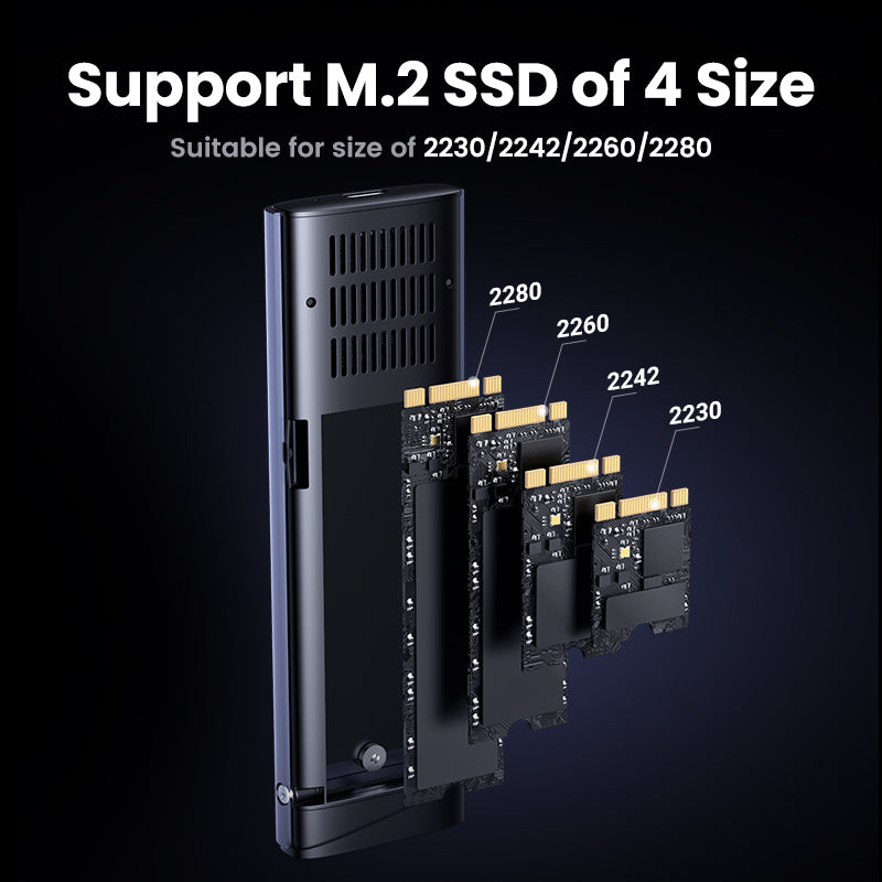 UGREEN M.2 NVMe SATA SSD Enclosure 10Gbps USB 3.2 Gen 2 for M and M&B Key Solid State Drive External Case Support UASP & Trim in Size 2230/2242 /2260/2280 SSDs