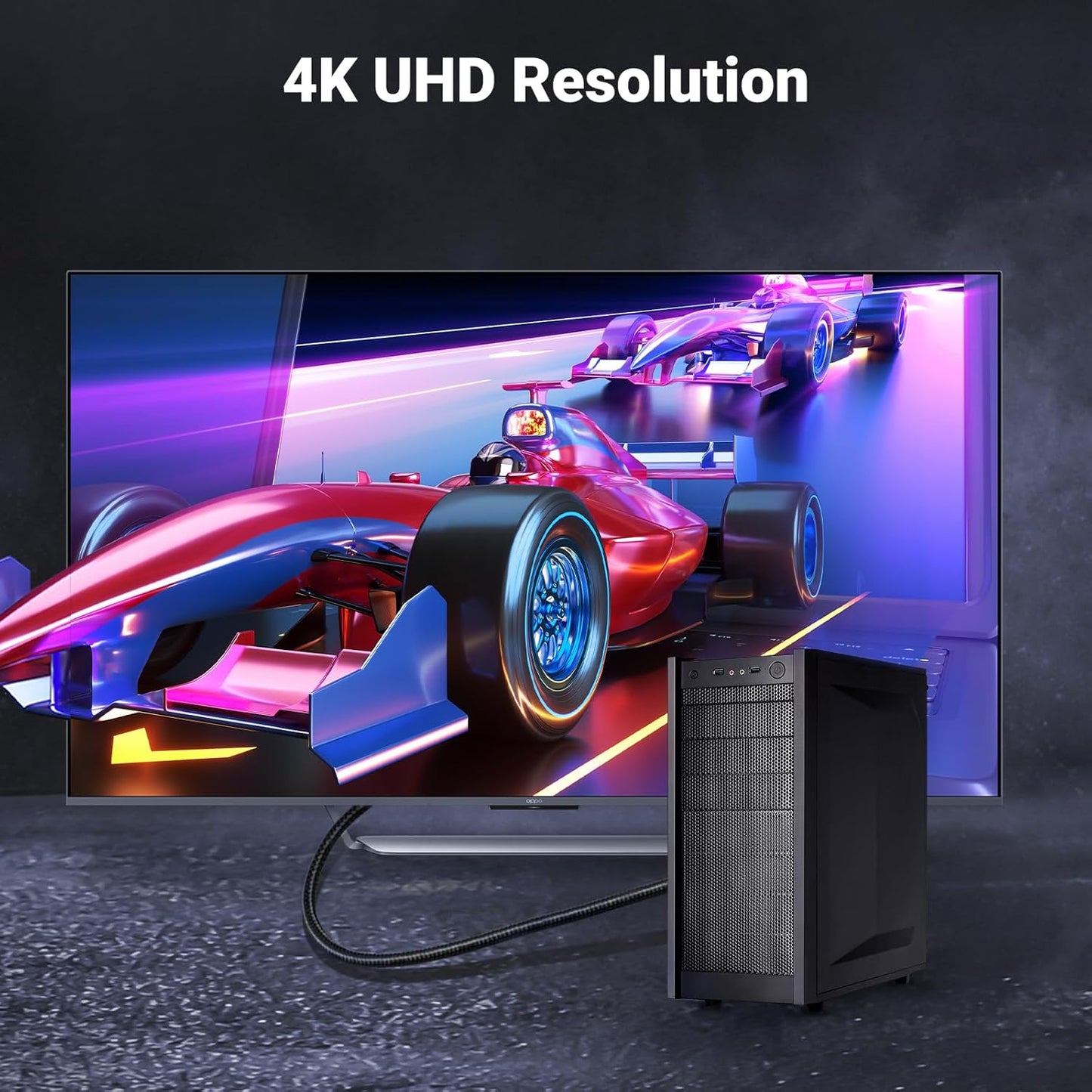 UGREEN 4K Displayport (Source) to HDMI (Display) Cable single direction UHD DP to HDMI Connector Video Display Cord for HDTV Monitor Projector Computer