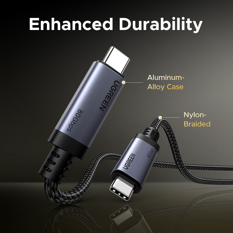 UGREEN 65383 USB C to USB C Cable 240W USB4 Gen4 80Gbps Premium 16K Dual 8K Triple 4K Display PD3.1 Type C Fast Charging Compatible with USB C Monitors, MacBook, iPad, iPhone 16, 1M