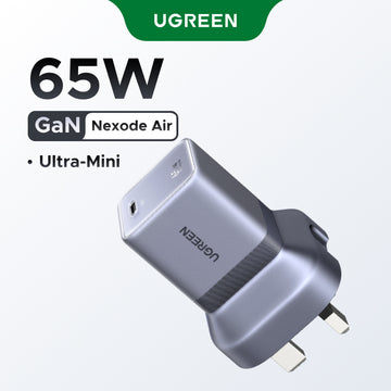 【Nexode Air】UGREEN 65W GaN Ultra Mini Foldable Charger USB C Port Charger Fast Wall Charger with QC PD Portable for iPad Pro iPhone 17 16 15 Pro Max iPhone 16 15 Plus Samsung S26 Ultra S25 Switch 2