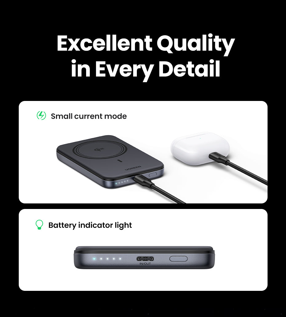 UGREEN 10000mAh PD 20W/30W Powerbank USB Type C Magnetic 15W Qi2 Wireless Charging Power Bank Portable Charger Compatible for iPhone 16 15 Pro Max iPhone 16 15 Plus Airpods Samsung S25 Ultra S24 Pixel Huawei Honor Xiaomi 36Wh