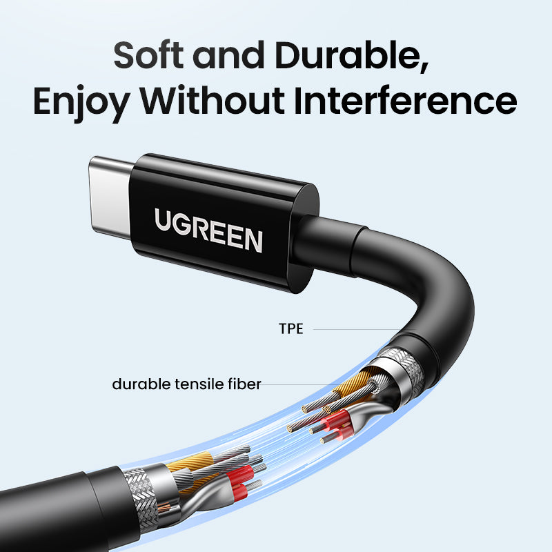 UGREEN In-Ear Earphones 3.5mm Type C Stereo Bass Wired Headphones HIFI Earphones with Mic for Samsung S24 S23 Ultra iPhone16/15 Pro Max
