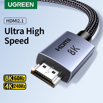 UGREEN HDMI 2.1 HDMI Cable 8K 48Gbps Ultra High Speed Cord 4K240Hz/8K60Hz Support Dynamic HDR eARC Dolby Atmos HDCP Compatible with PS5 PS4 Xbox Roku TV HDTV Blu-ray Projector
