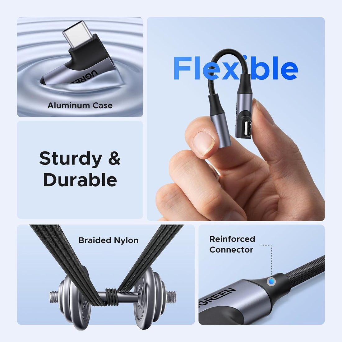 UGREEN USB C to 3.5mm Audio Adapter Type C to Aux Headphone Jack Dongle 24bit/96kHz HiFi DAC Cable Right Angle Cord Compatible with iPhone 17 16 Pro Max/16 Plus, iPad, Galaxy S25 S24 Ultra, Pixel 10