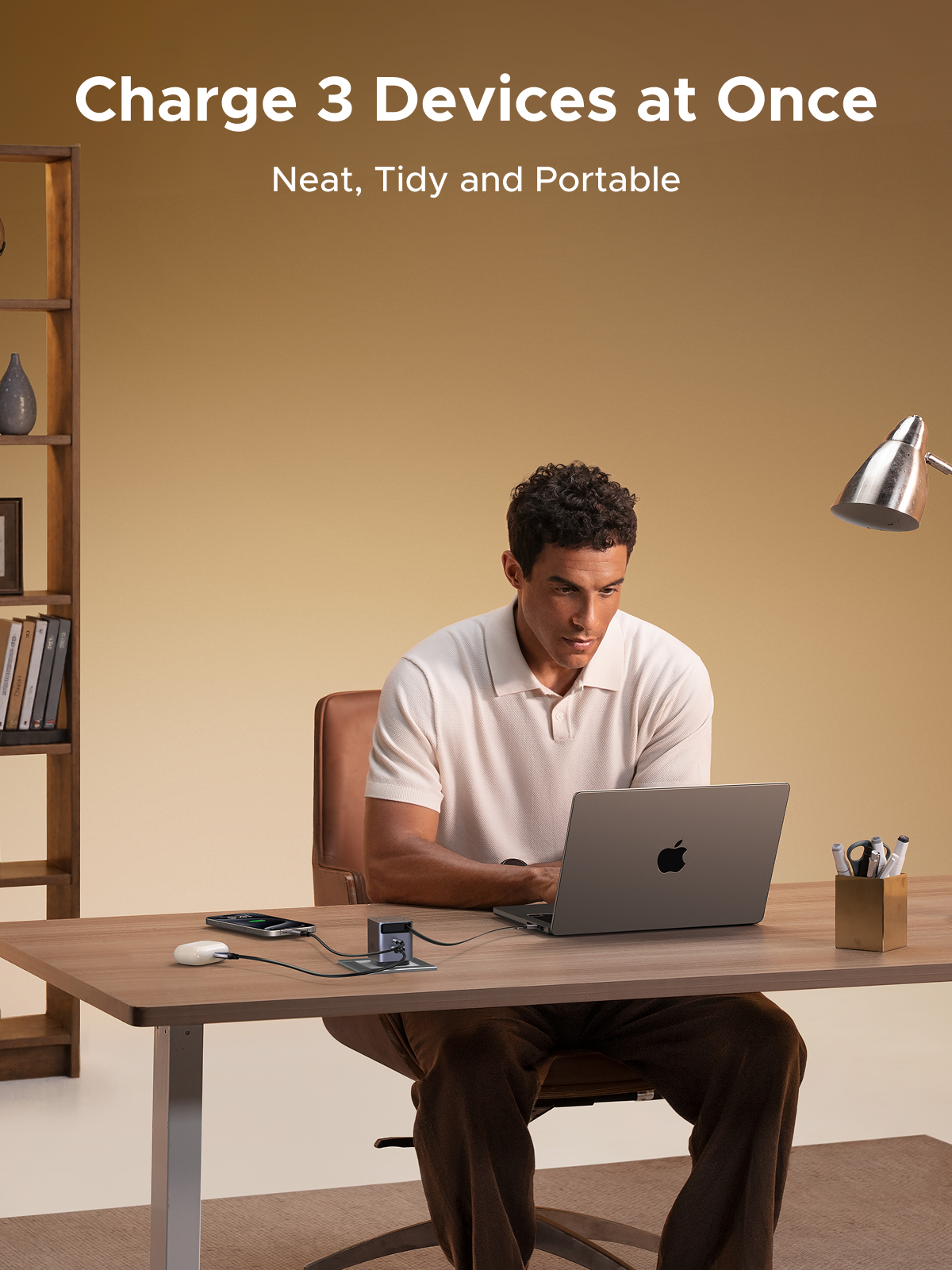 UGREEN Nexode Pro USB C Charger Plug, 65W 3 Port Fast Charger Plug with Retractable Cable(69cm), USB C Charger Compatible with iPhone 17 Pro Max/16/15/14/13/12, iPad, Galaxy S25 Ultra/S24/S23, Pixel 10 Pro XL/9/8,Macbook,Lenovo,Dell