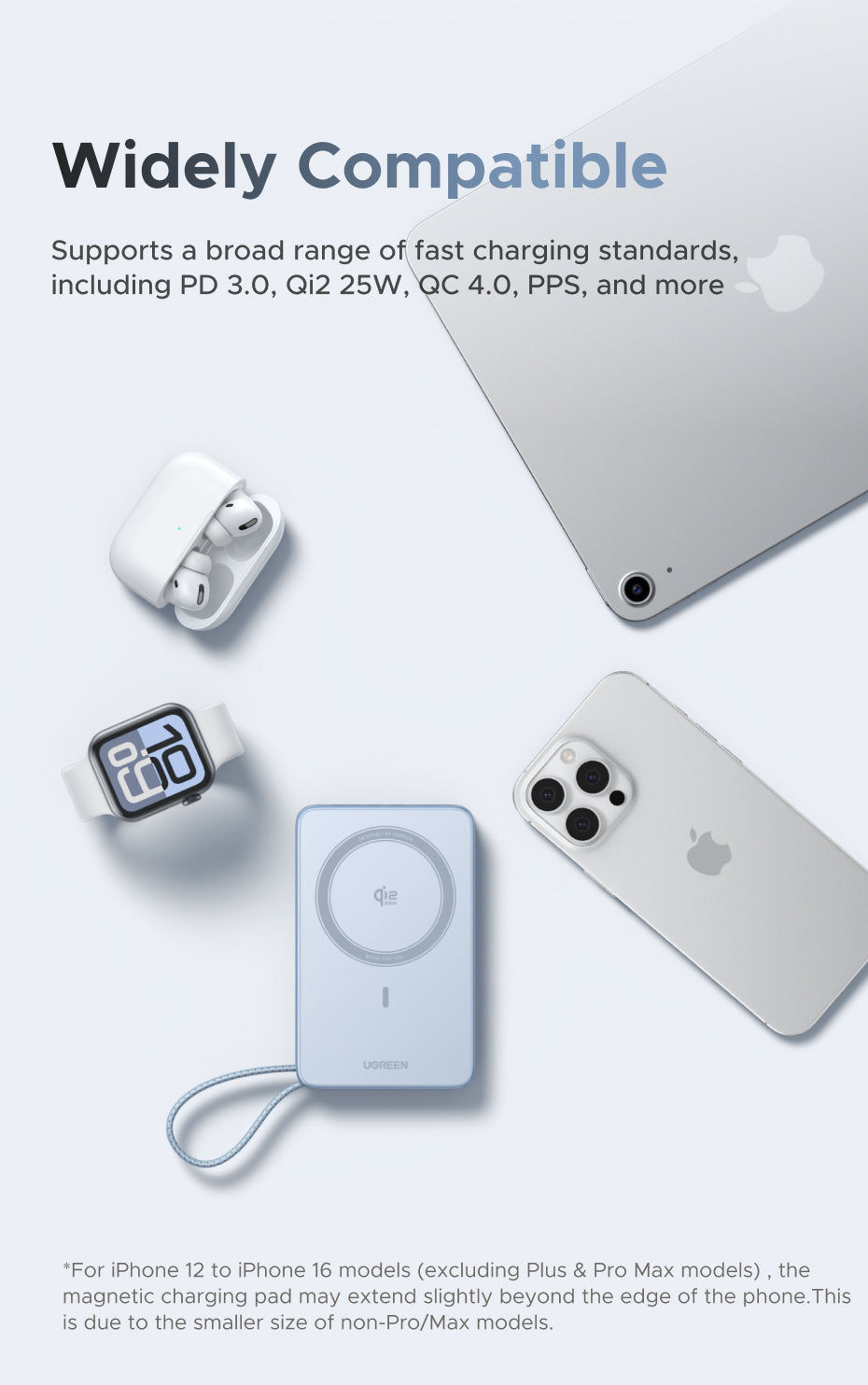 [3C Certified] UGREEN Qi2 25W MagFlow Magnetic Wireless Power Bank 10000mAh 30W PD Fast Charge with Built-in USB-C Cable, MagSafe Compatible for iPhone 16 15 14 Pro Max, Samsung S25 S24 Ultra