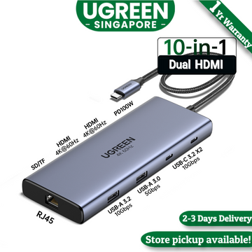 UGREEN 45380 10-in-1 USB-C Hub with Dual HDMI and 100W Power Delivery