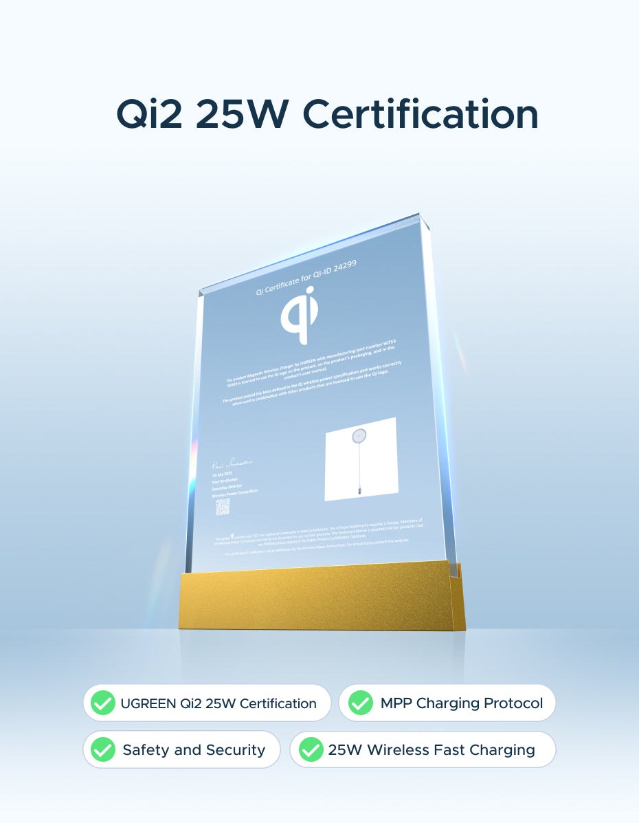 UGREEN Qi2 25W Magflow Magnetic Wireless Charger 25W for iPhone 17 Pro Max iPhone 17 Pro iPhone 17 Air iPhone 17 16 Google Pixel Qi2.2 Version
