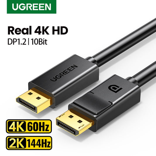 UGREEN 10244 DP to DP Cable 4K 60Hz UHD DisplayPort Male to Male Monitor Video Cable Compatible with 1080P Full HD for PC Host