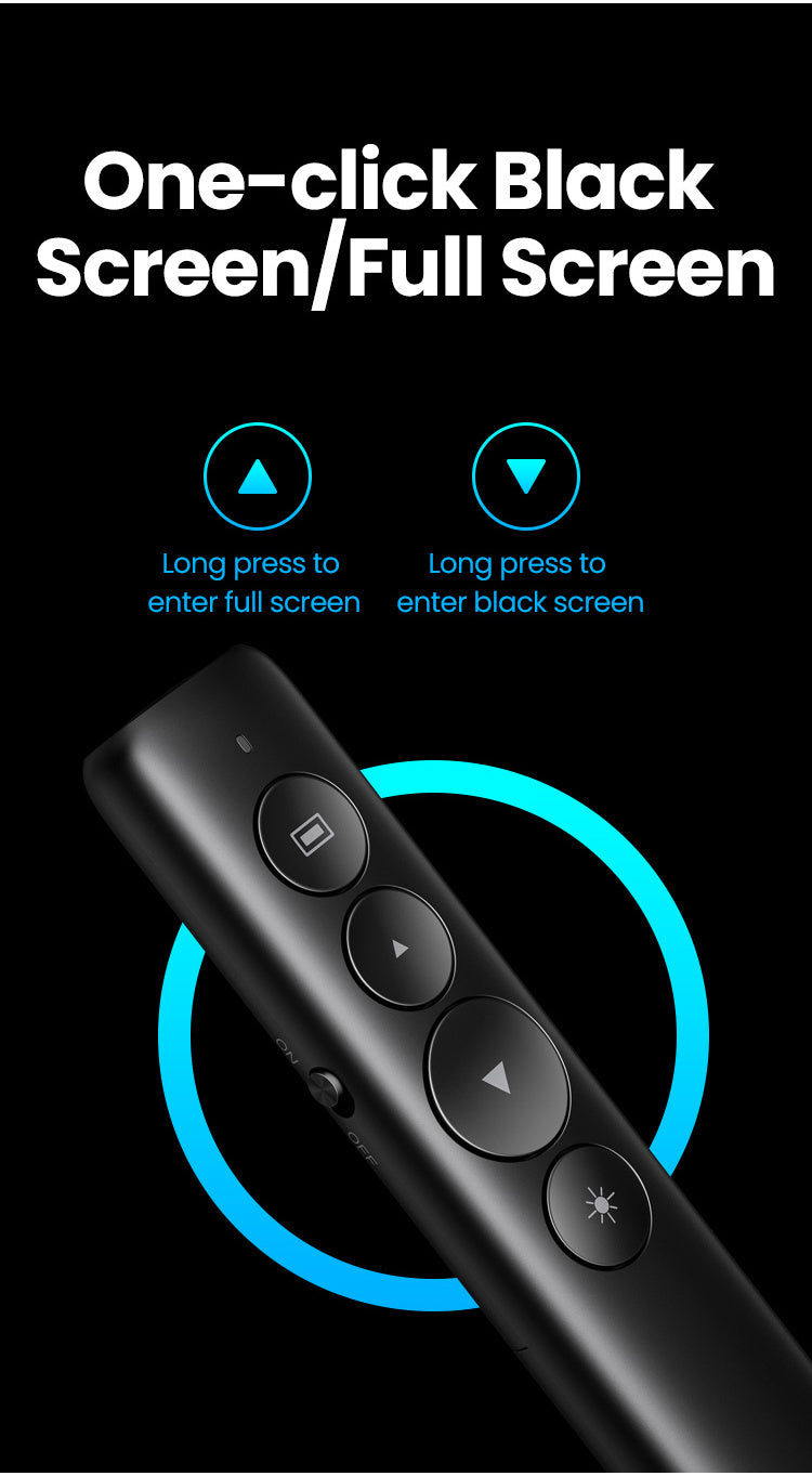 UGREEN Wireless Presenter Presentation Remote Clicker Laser Pointer 2.4GHz USB Powerpoint PPT Pen for Office Mac Window
