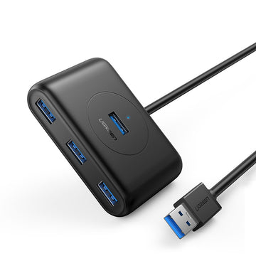 UGREEN 4 Port USB Hub 3.0 Data Hub with 3ft Portable Extension Cable High Speed Compatible for MacBook Air, Mac Mini, iMac Pro, Microsoft Surface, Ultrabooks, Black