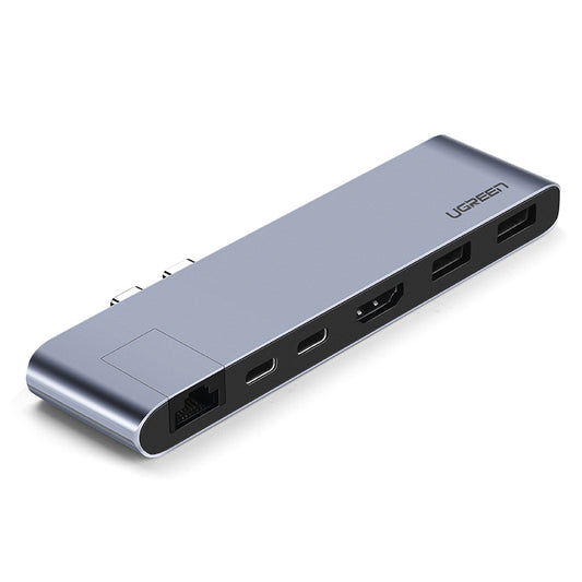 UGREEN 50984 Dual USB-C To 2*USB 3.0 A+USB-C Female+ HDMI+ Gigabit Ethernet Converter