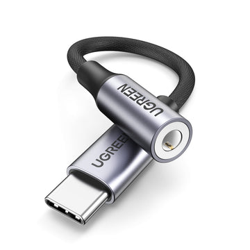 UGREEN 80154 USB-C to 3.5mm Aux Aluminum Shell with Braided 10cm (Space Gray)