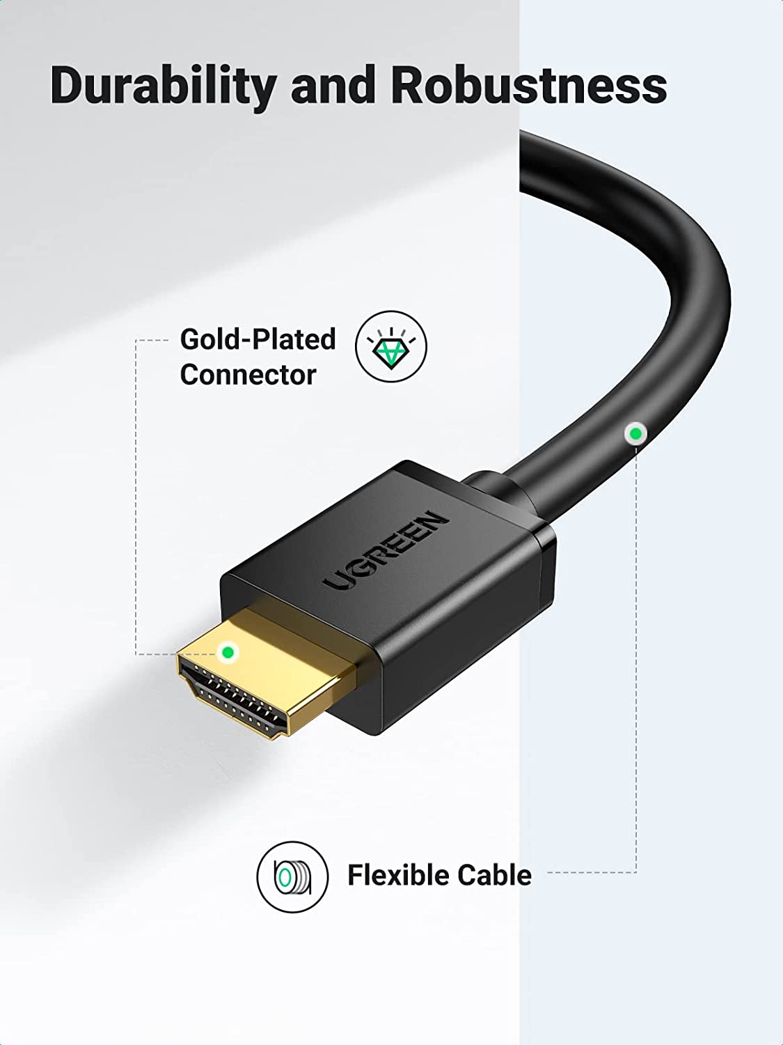 UGREEN  HDMI to DVI Cable Bi Directional DVI-D 24+1 Male to HDMI Male High Speed Adapter Cable Support 1080P Full HD