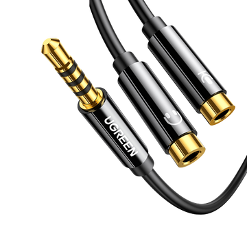 UGREEN 30619 3.5mm Male to 2 Port 3.5mm Female Audio Stereo Y Splitter Cable Adapter