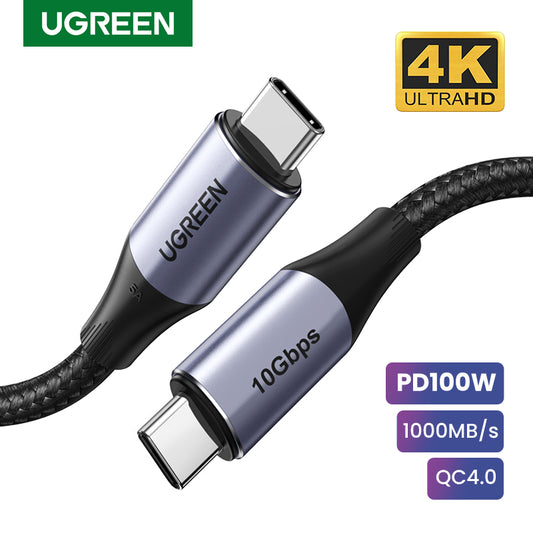 UGREEN 80150 1Meter 100W USB C to USB C Cable USB3.1 Thunderbolt3 10Gbps 4K Fast PD Cable