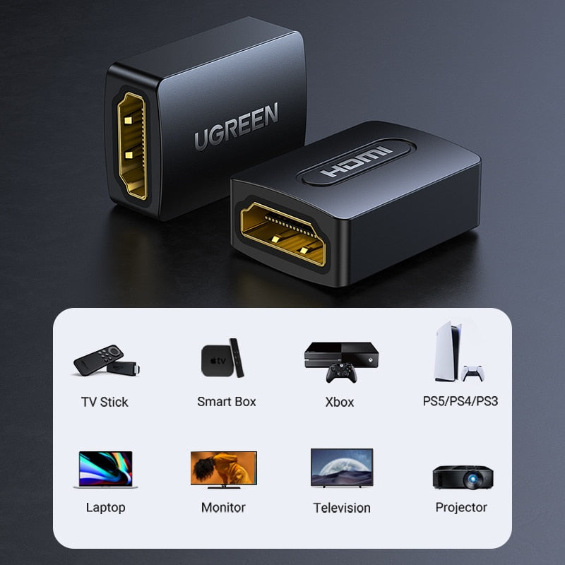 UGREEN 20107 HDMI Extender Female to Female Connector 4K HDMI 2.0 Extension Converter Adapter Coupler for PS4 HDMI Cable HDMI Extender
