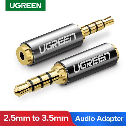 UGREEN 20501 Jack 2.5 mm to 3.5 mm Audio Adapter 2.5mm Male to 3.5mm Female Plug Connector for Aux Speaker Cable Headphone Jack 3.5