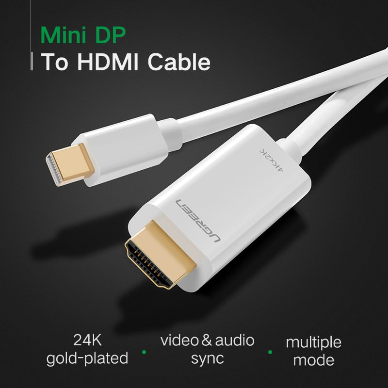UGREEN 20848 Mini Displayport to HDMI Cable 4K Thunderbolt 2 HDMI Converter Mini DP to HDMI Adapter