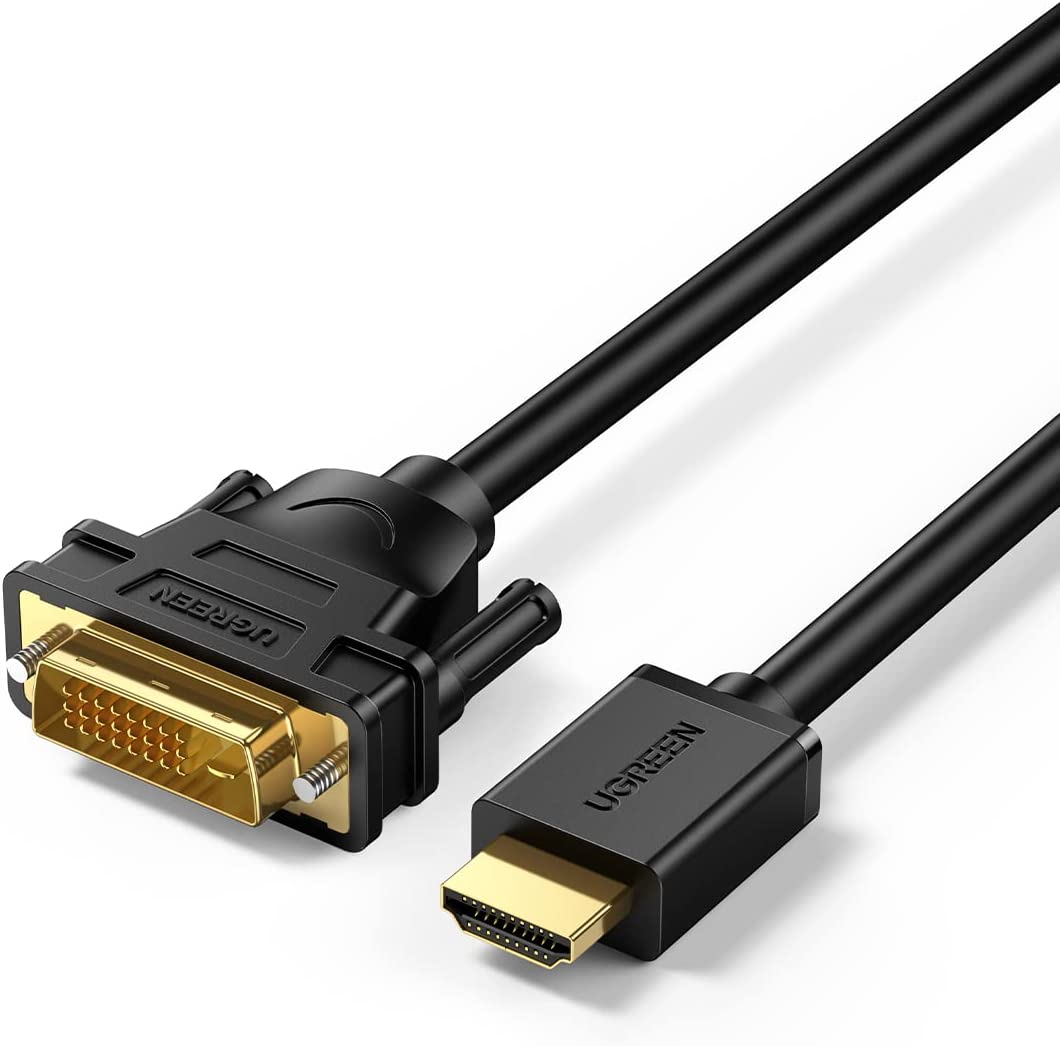 UGREEN  HDMI to DVI Cable Bi Directional DVI-D 24+1 Male to HDMI Male High Speed Adapter Cable Support 1080P Full HD