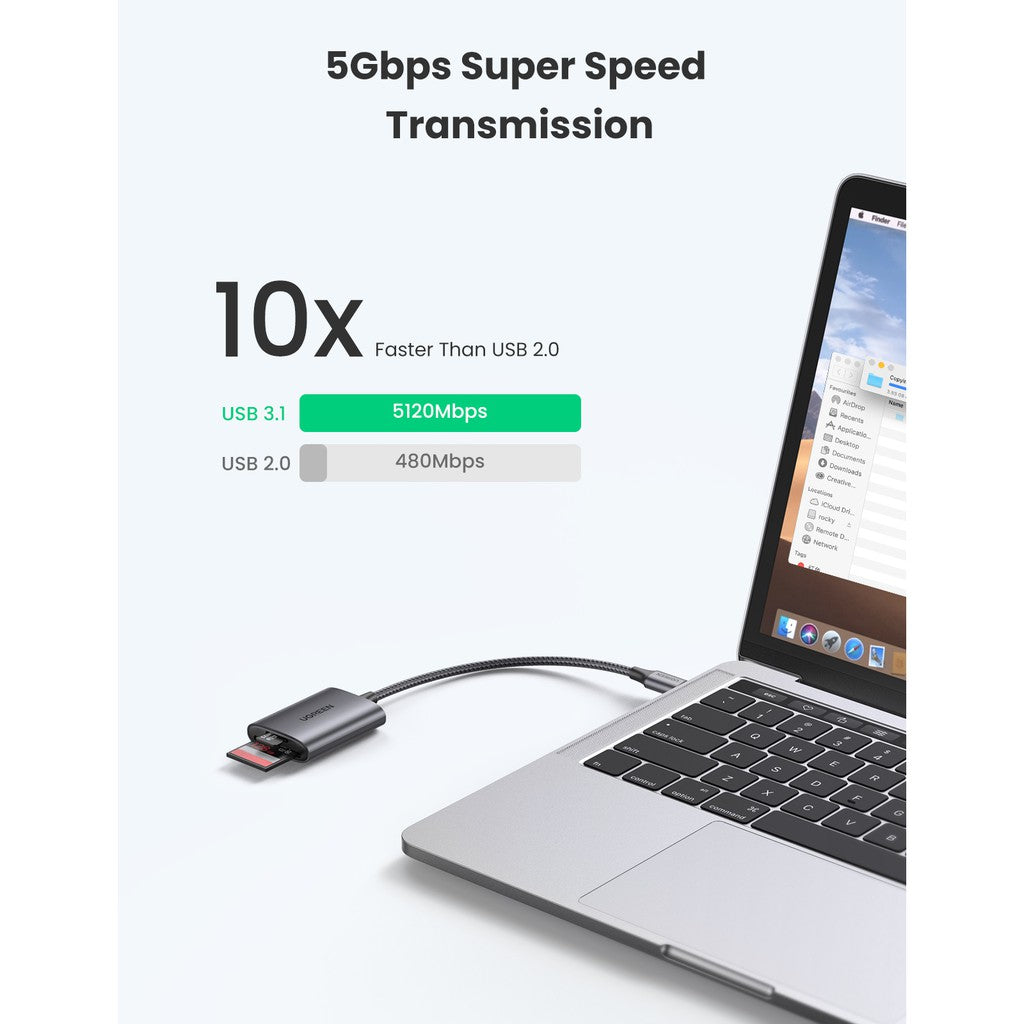UGREEN 80888 Type-C  To TF SD Card Reader For ipad Laptop Accessories Memory Card Adapter SD Card Reader